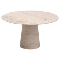 Travertine Coffee Table in the Manner of Angelo Mangiarotti, 1970