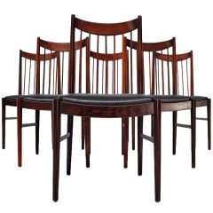 Arne Vodder rosewood leather high back chairs Sibast