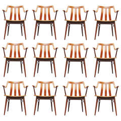 20 Dutch Plywood Dining Chairs in the Manner of Hans Brattrud, 1960 3