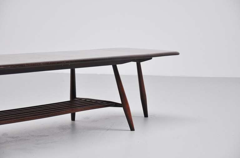 British Luigi Ercolani Magazine Table with Drop Leaves by Ercol 1960