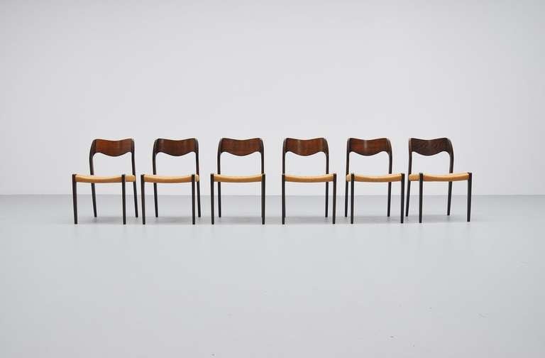 Niels O Moller Model #71 Chairs, Set of Six, 1951