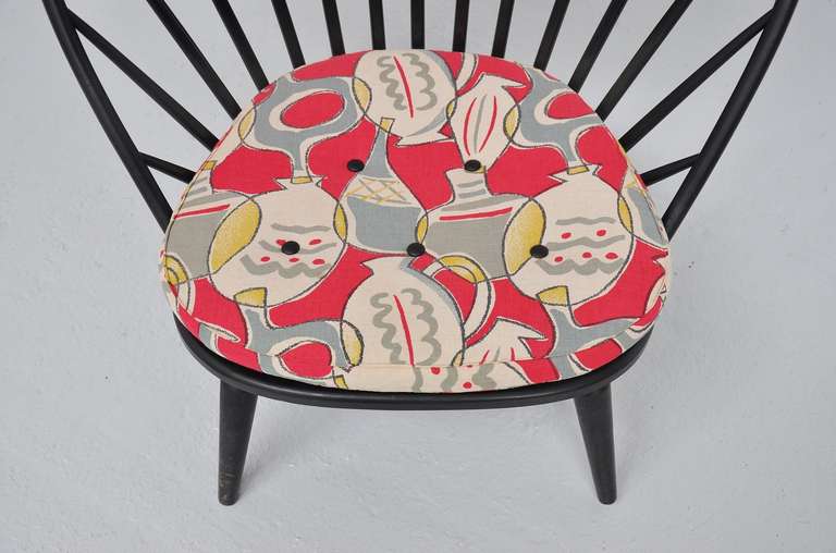 Sven Engstrom Arch Chair with Amazing Fabric, 1950 2