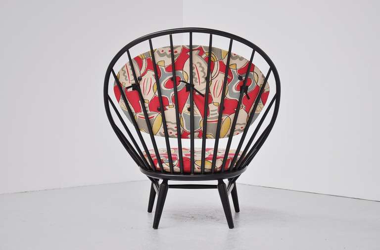 Sven Engstrom Arch Chair with Amazing Fabric, 1950 4