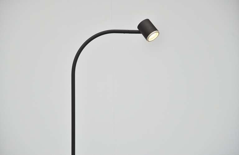 Dutch Ettore Sottsass Halo Click floor lamp in dark grey Phillips 1988
