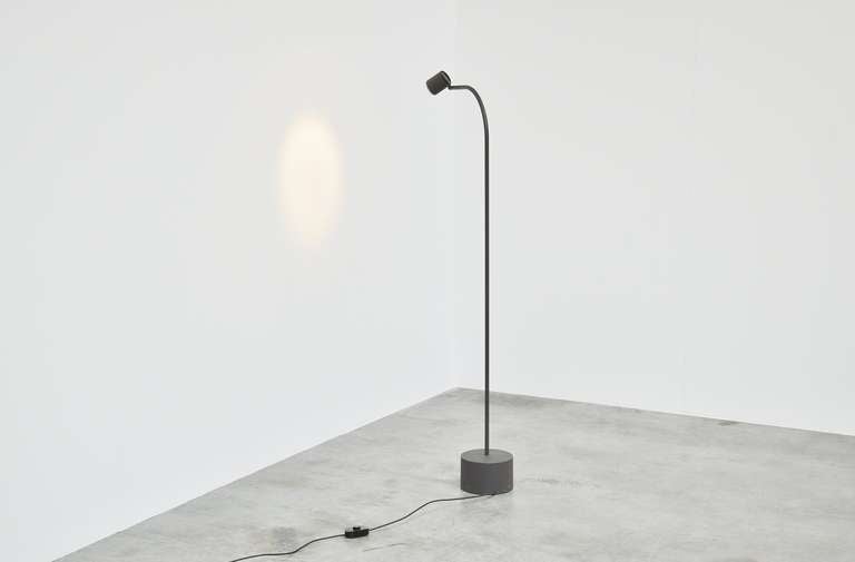 20th Century Ettore Sottsass Halo Click floor lamp in dark grey Phillips 1988