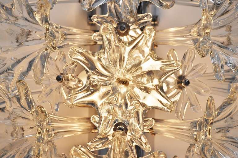 Venini Esprit Flower Wall Lamp Clear Glass 1960 In Good Condition In Roosendaal, Noord Brabant