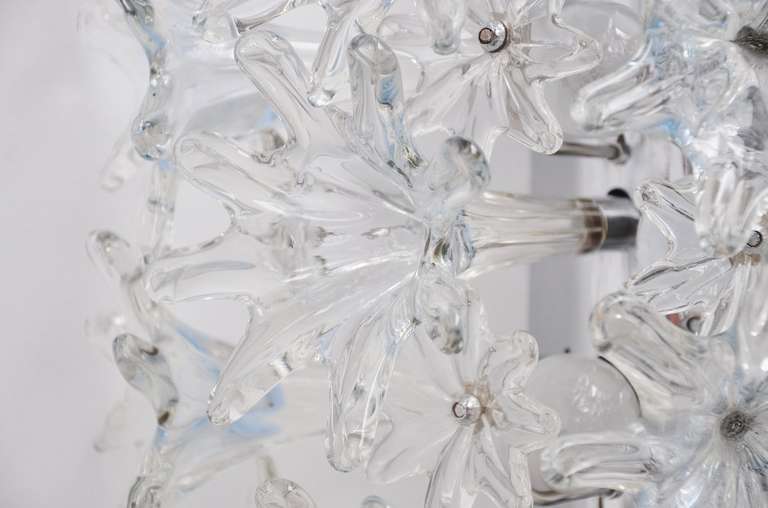 Venini Esprit Flower Wall Lamp Clear Glass 1960 1