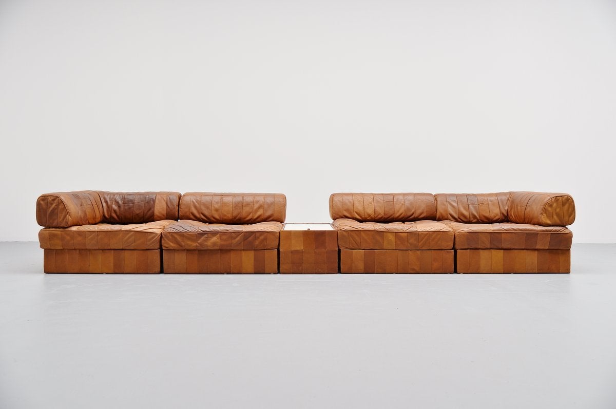De Sede DS88 Leather Patchwork Sofa, Switzerland 1970 In Good Condition In Roosendaal, Noord Brabant