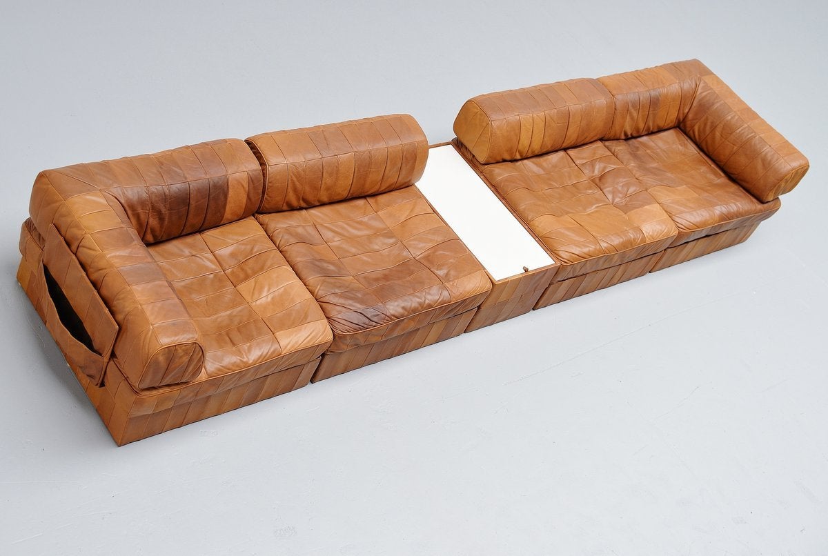 De Sede DS88 Leather Patchwork Sofa, Switzerland 1970 1