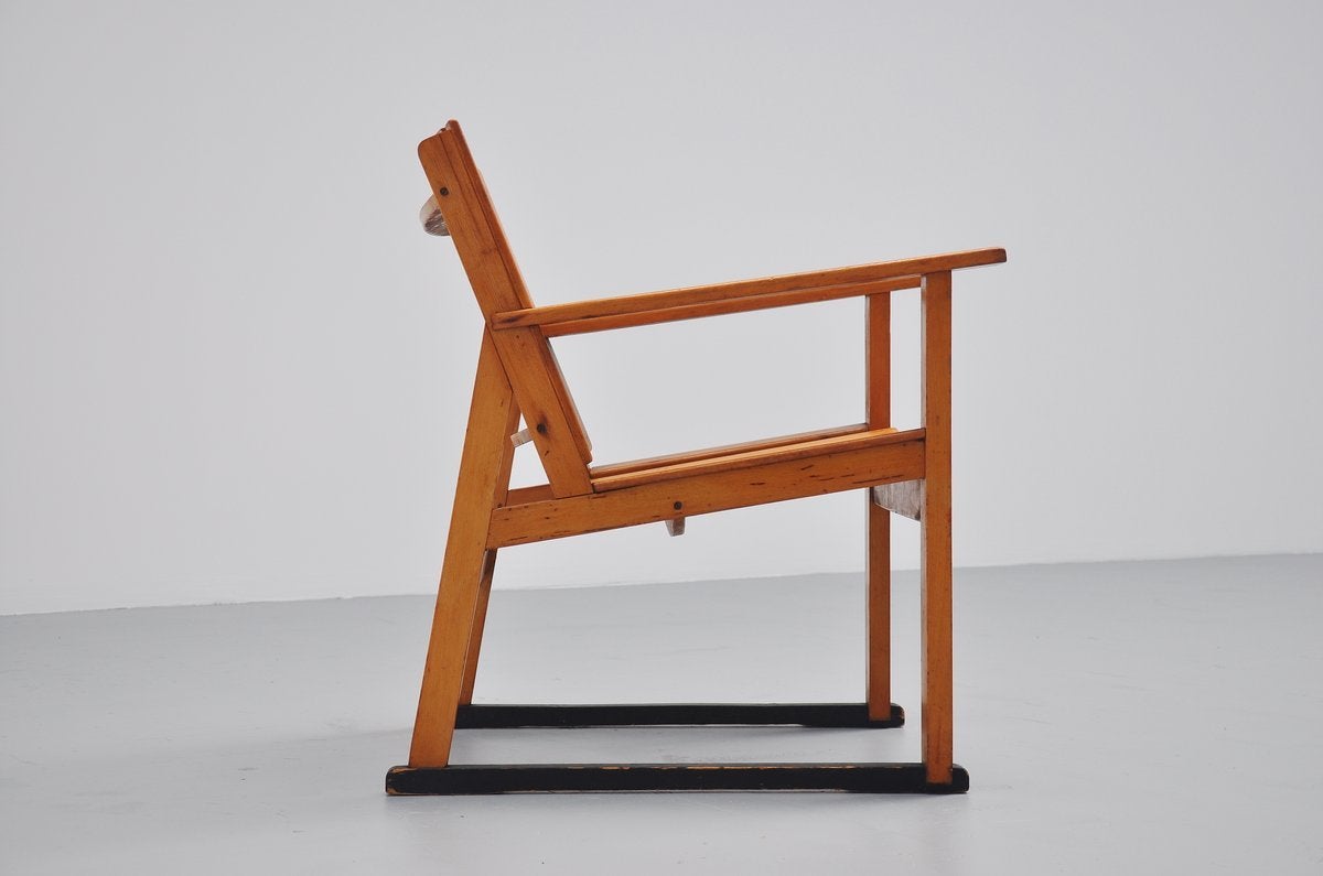 Mid-Century Modern Dutch Modernist Slat Chair from de Haagse School, 1950
