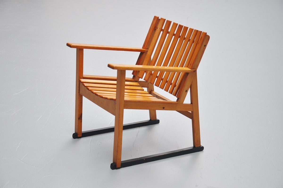 Dutch Modernist Slat Chair from de Haagse School, 1950 1