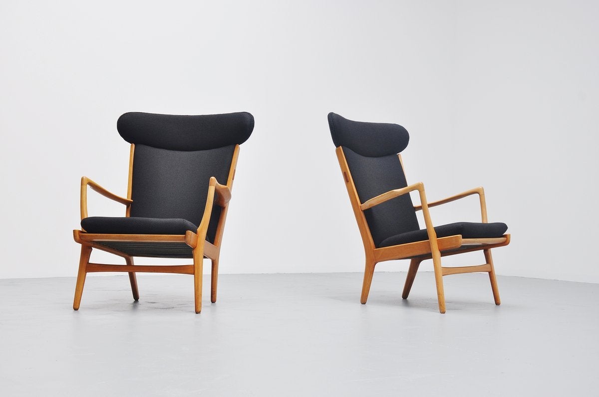 Scandinavian Modern Hans J Wegner AP-15 Wingback Chairs AP Stolen, 1951