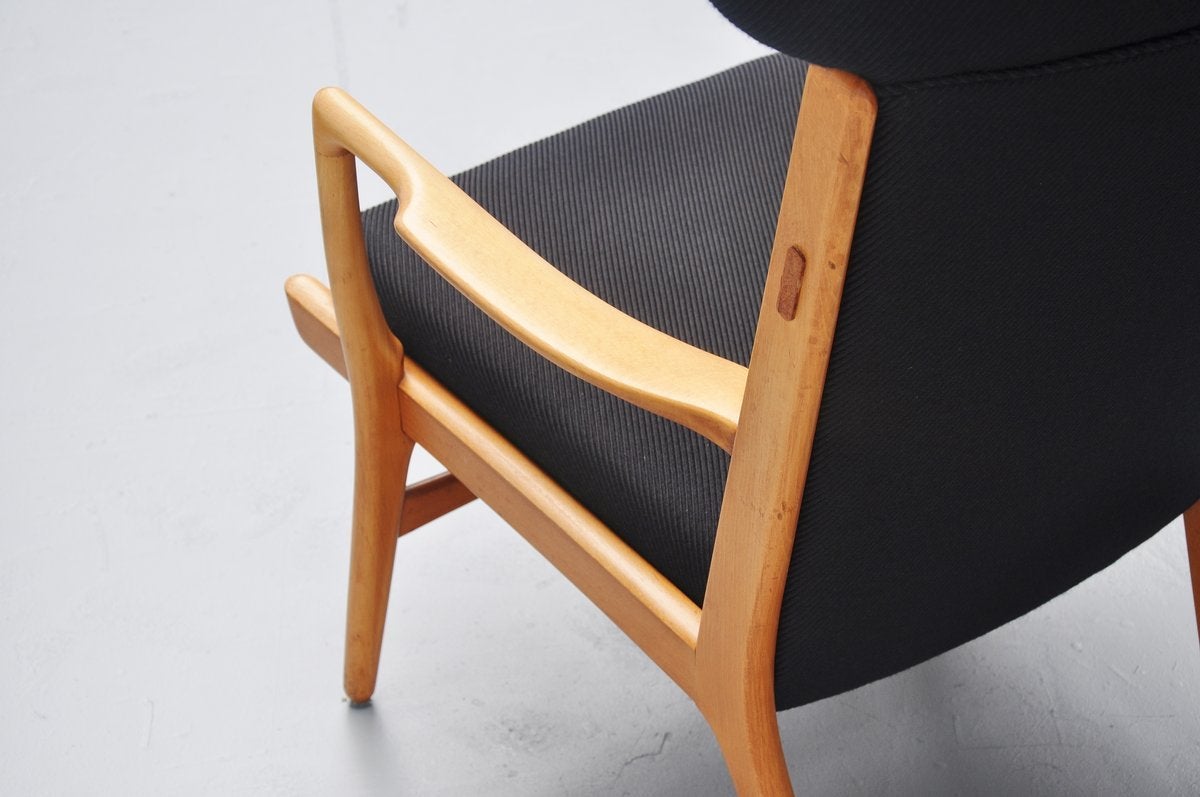 Fabric Hans J Wegner AP-15 Wingback Chairs AP Stolen, 1951