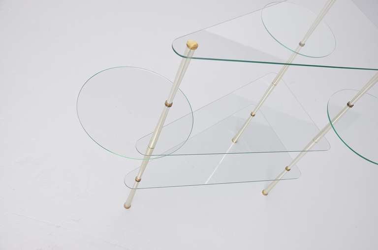 Italian Glass Console Table 1950 Fontana Arte style In Good Condition In Roosendaal, Noord Brabant
