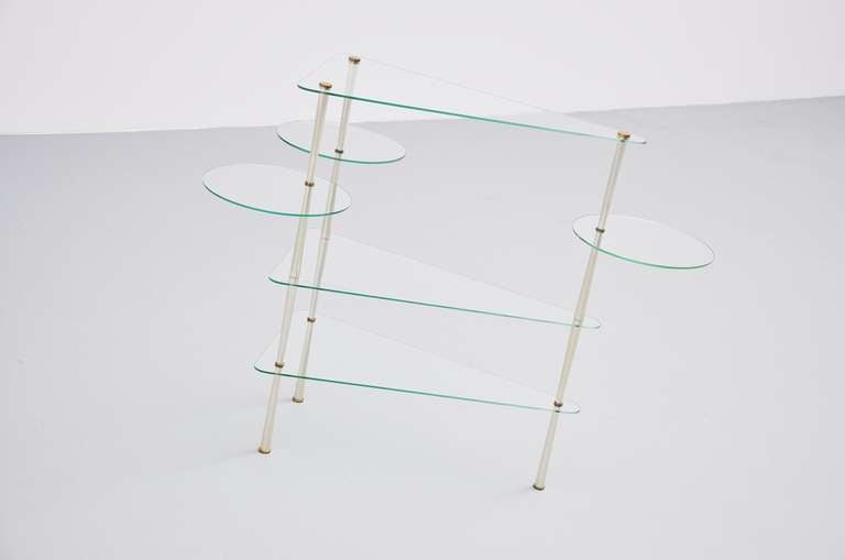 Mid-20th Century Italian Glass Console Table 1950 Fontana Arte style