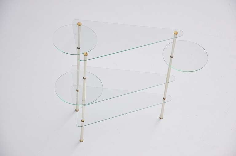 Italian Glass Console Table 1950 Fontana Arte style 2
