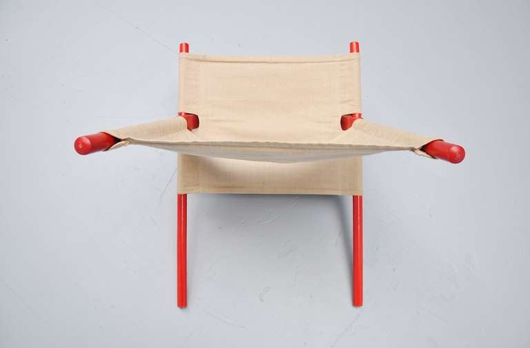 Canvas Ole Gjerlov Knudsen Saw Lounge Chair, Cado, 1958