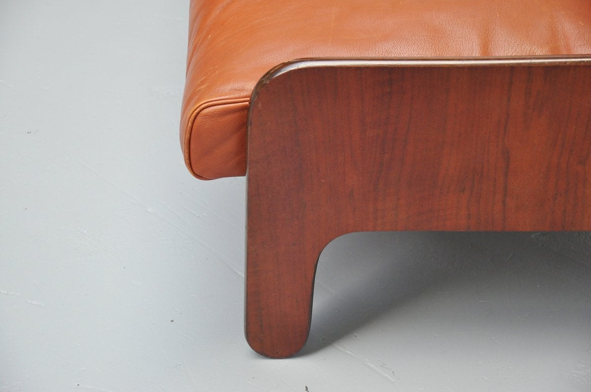 Leather Marco Zanuso Lounge Sofa for Arflex, 1964