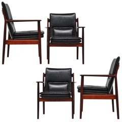 Arne Vodder conference chairs by Sibast Rosewood and leather