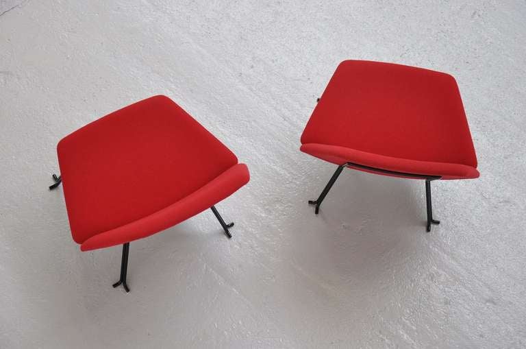 French Slipper Chairs, Pierre Paulin Attributed, 1970 1