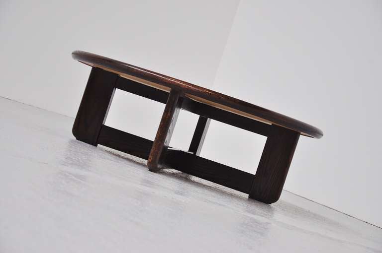 Mid-Century Modern Tue Poulsen Ceramic Art And Wood Coffee Table Colored Tiles Denmark 1960