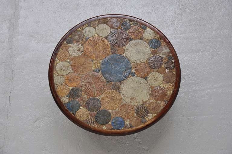 Tue Poulsen Ceramic Art And Wood Coffee Table Colored Tiles Denmark 1960 1
