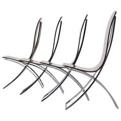 Lucite and Chrome Dining Chairs, France 1970 Estelle Laverne style 4