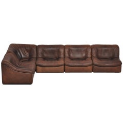 De Sede DS46 element sofa in thick brown neck leather