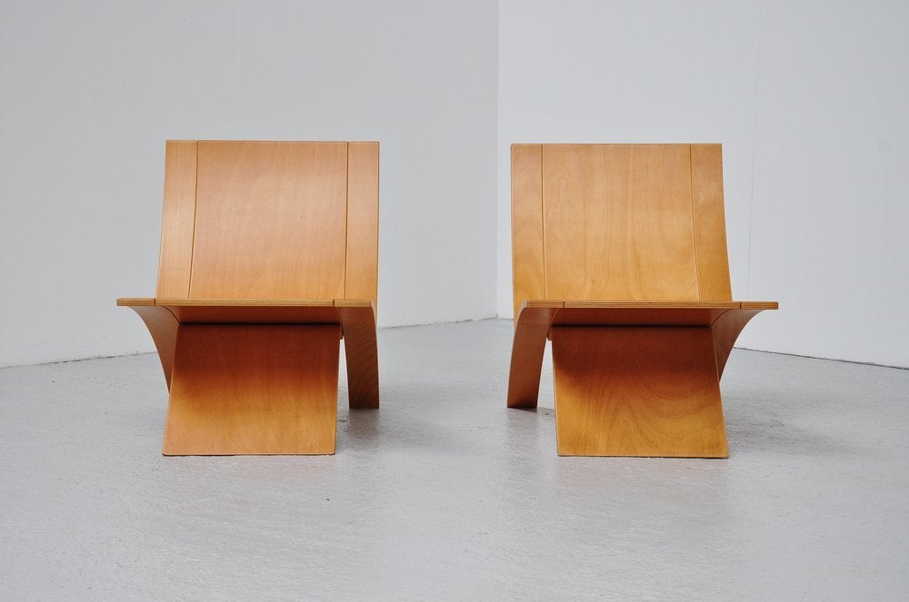 Norwegian Jens Nielsen laminex plywood lounge chairs Westnofa
