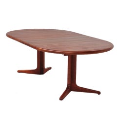 Glostrup Danish Oval Dining Table Teak 2 Extension Leaves