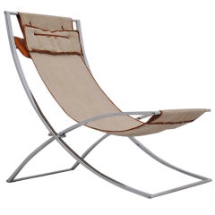 Marcello Cuneo Luisa lounge chair Canvas chrome folding chair