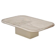 Vintage Paul Kingma ceramic art slate table with metal foot 1987