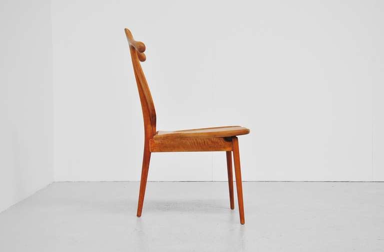 Very nice old Valet chair made in Denmark, early 1950s. This was probably an inspired chair by the well known Valet chair by Hans Wegner, or maybe Hans Wegner inspired his chair to this one. It is very hard to tell how old the chair really is but