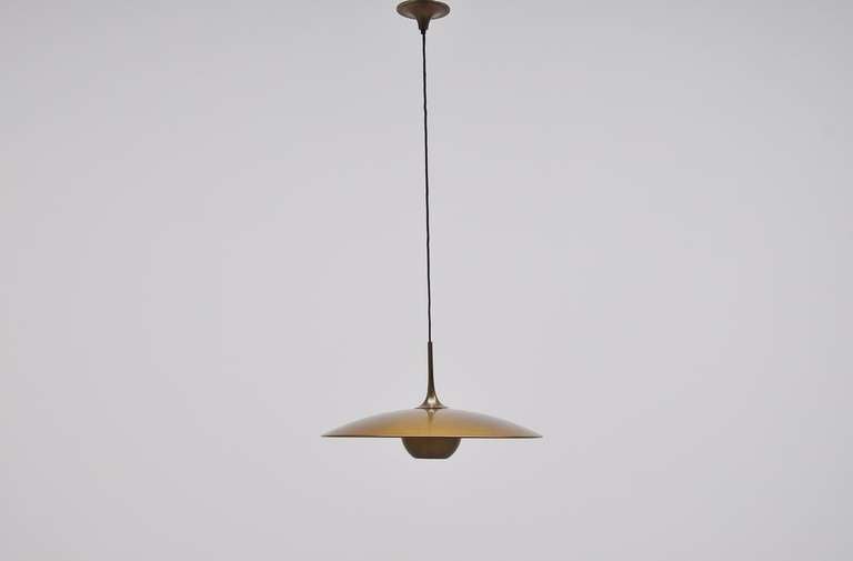 Florian Schulz Brass Onos 40 Pendant Lamp, Germany, 1970
