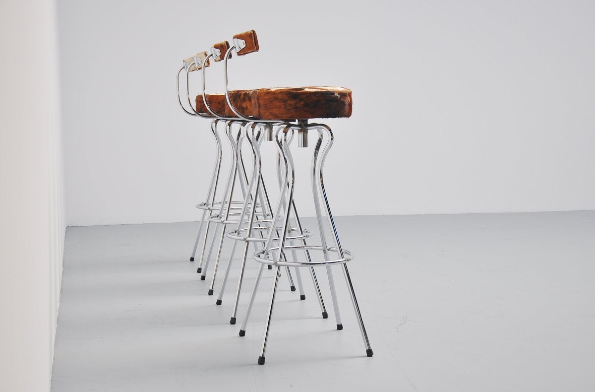 Cow Skin Bar Stools Made In Germany 1965 3