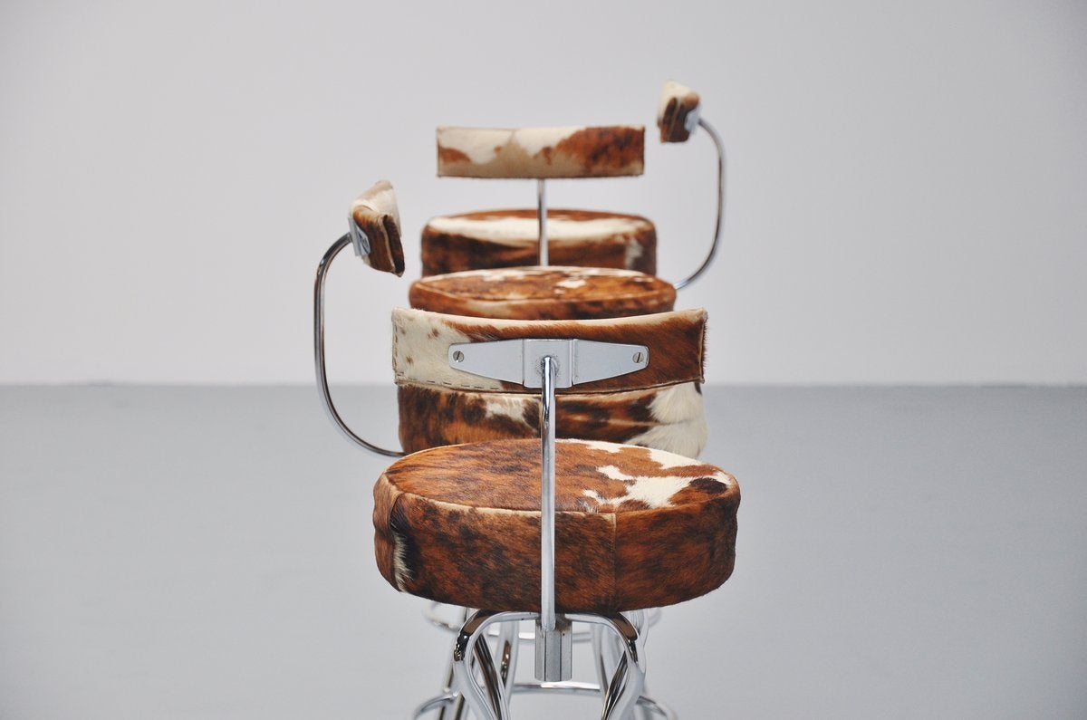 Cow Skin Bar Stools Made In Germany 1965 2