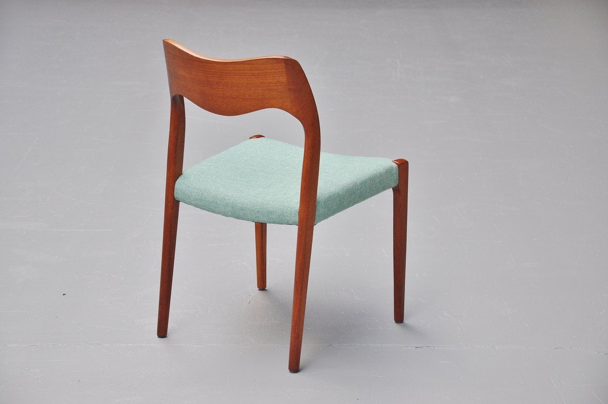 Niels Møller Chairs Model 71 in Teak, Denmark, 1951 In Excellent Condition In Roosendaal, Noord Brabant