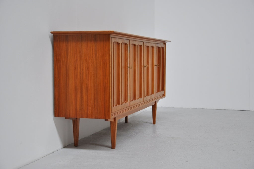 Mid-20th Century Small Beech Graphic Credenza Sweden