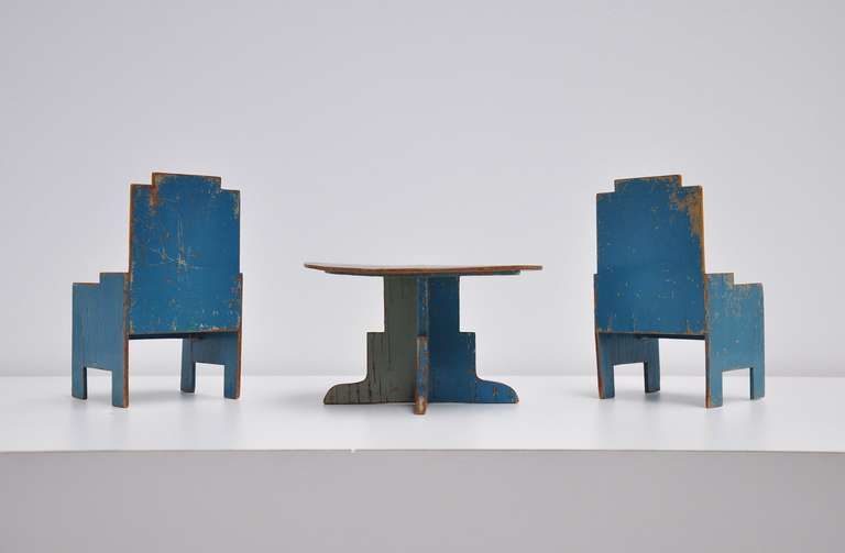 Ado Ko Verzuu Toy Seating Set, 1932 In Good Condition In Roosendaal, Noord Brabant