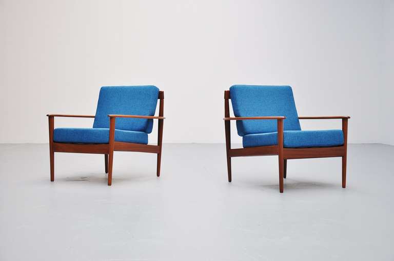 Mid-20th Century Grete Jalk Easy Chairs, Model #56, Poul Jeppesen, 1961