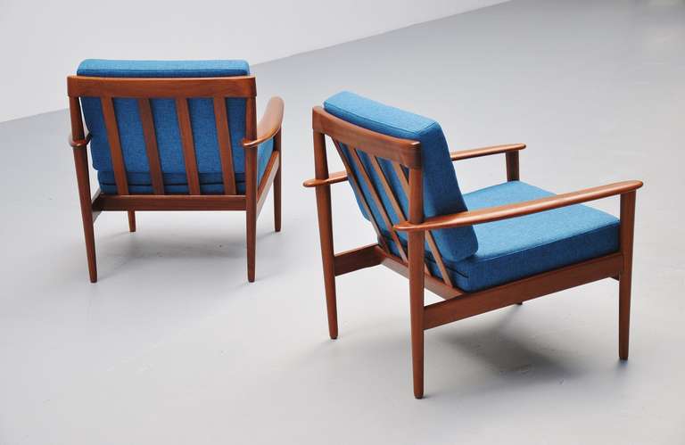 Teak Grete Jalk Easy Chairs, Model #56, Poul Jeppesen, 1961