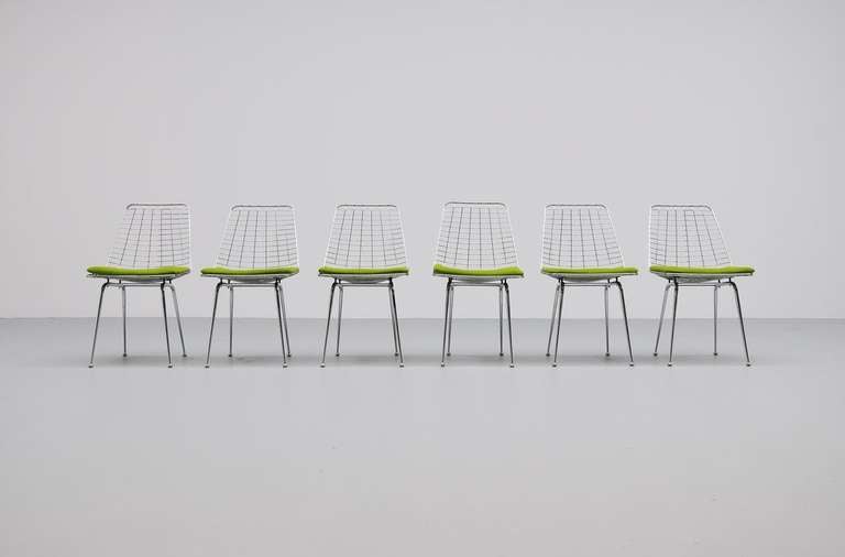 Mid-Century Modern Artimeta Wire Frame Dining Chairs, Holland, 1970