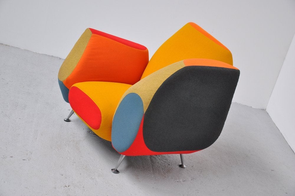 Super cool and cosy easy chair designed by Javier Mariscal for Moroso, Italy 1997. This chair is model Hotel 21 Grande suite and is one of the most expensive chairs of this line. New price over 7000 Euro. This chair is in very good condition with