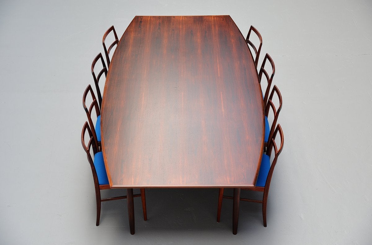 Danish Rosewood Conference Table Attributed to Arne Vodder, 1960 2