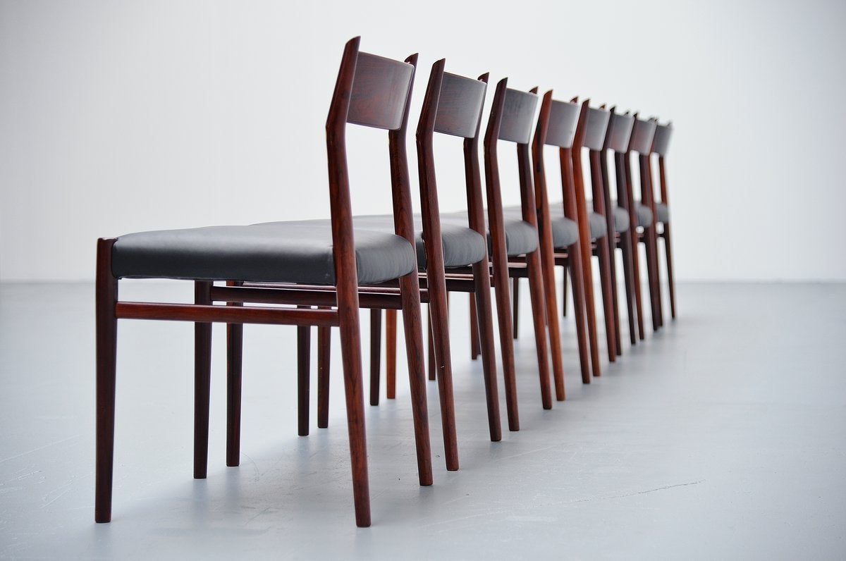 Arne Vodder Dining Chairs Model 418 Sibast Mobler, 1965 In Good Condition In Roosendaal, Noord Brabant