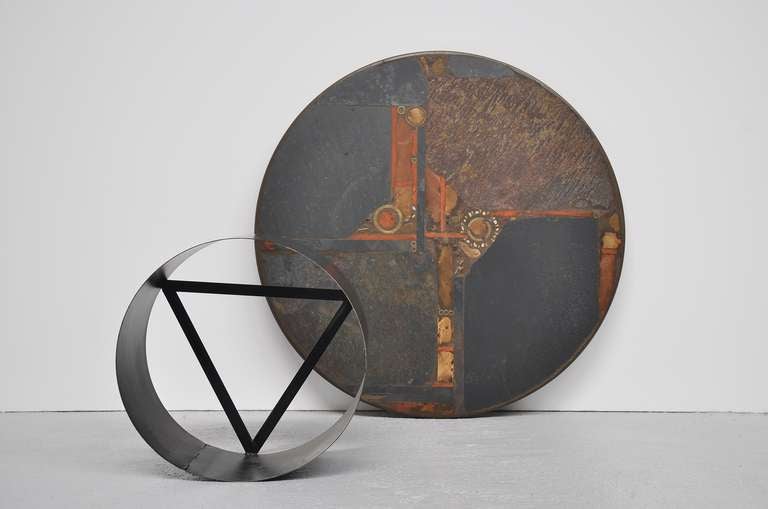 Paul Kingma Ceramic Art Slate Coffee Table With Metal Foot 1974 4