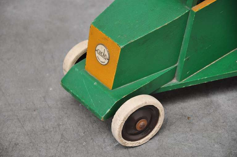 Very rare toy truck designed by Ko Verzuu for Ado Holland in 1939. Ado means Arbeid door onvolwaardigen, translated; labor by incapacitated, which makes this an even more special piece. Toys by Ado are being highly collected at the moment, even more