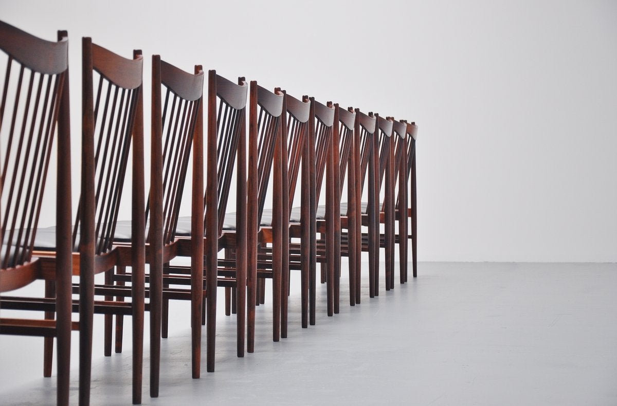 Arne Vodder High Back Dining Chairs Sibast, 1960 In Good Condition In Roosendaal, Noord Brabant