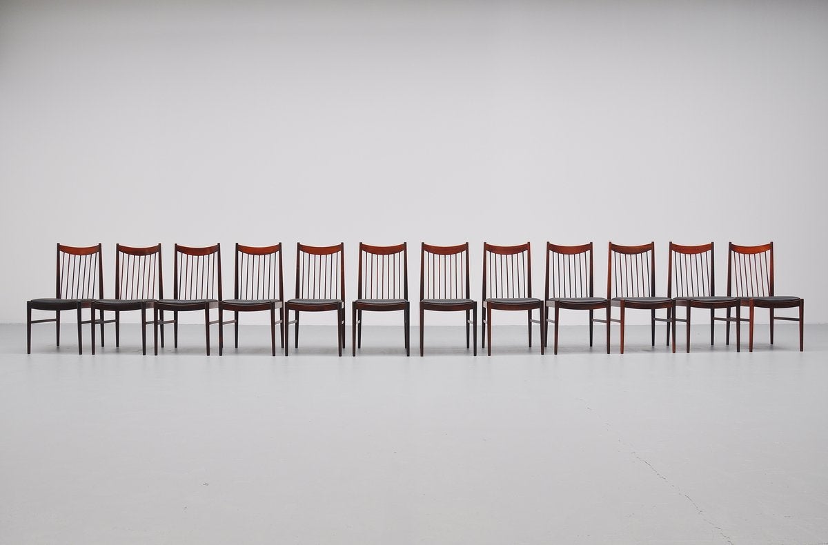 Scandinavian Modern Arne Vodder High Back Dining Chairs Sibast, 1960