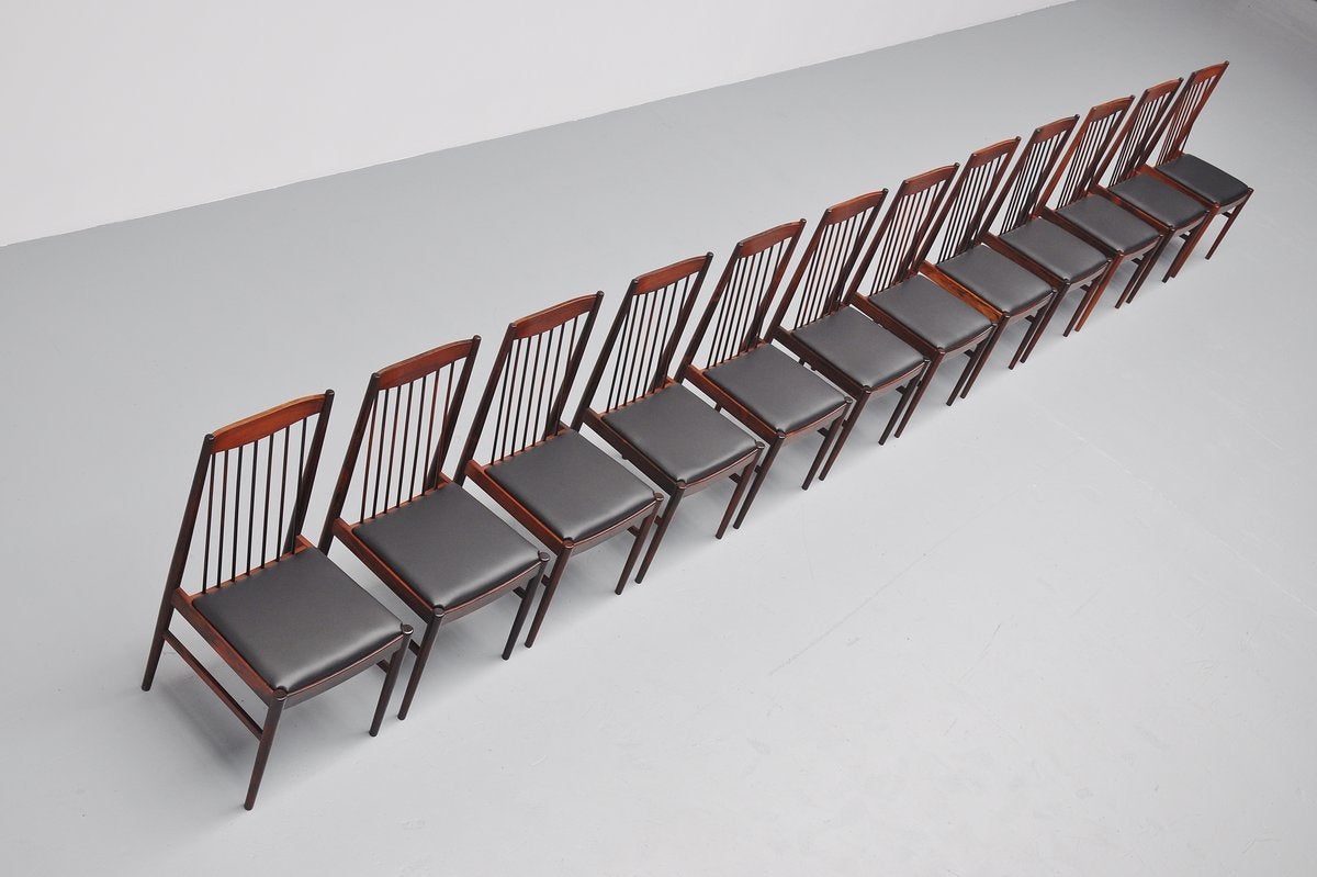 Mid-20th Century Arne Vodder High Back Dining Chairs Sibast, 1960